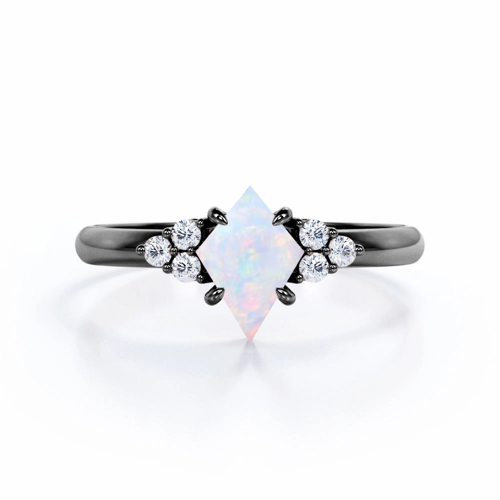 Classic Mark Hypoallergenic Design Seven Stone 1 Ct Kite Cut Lab Created Opal Engagement Ring