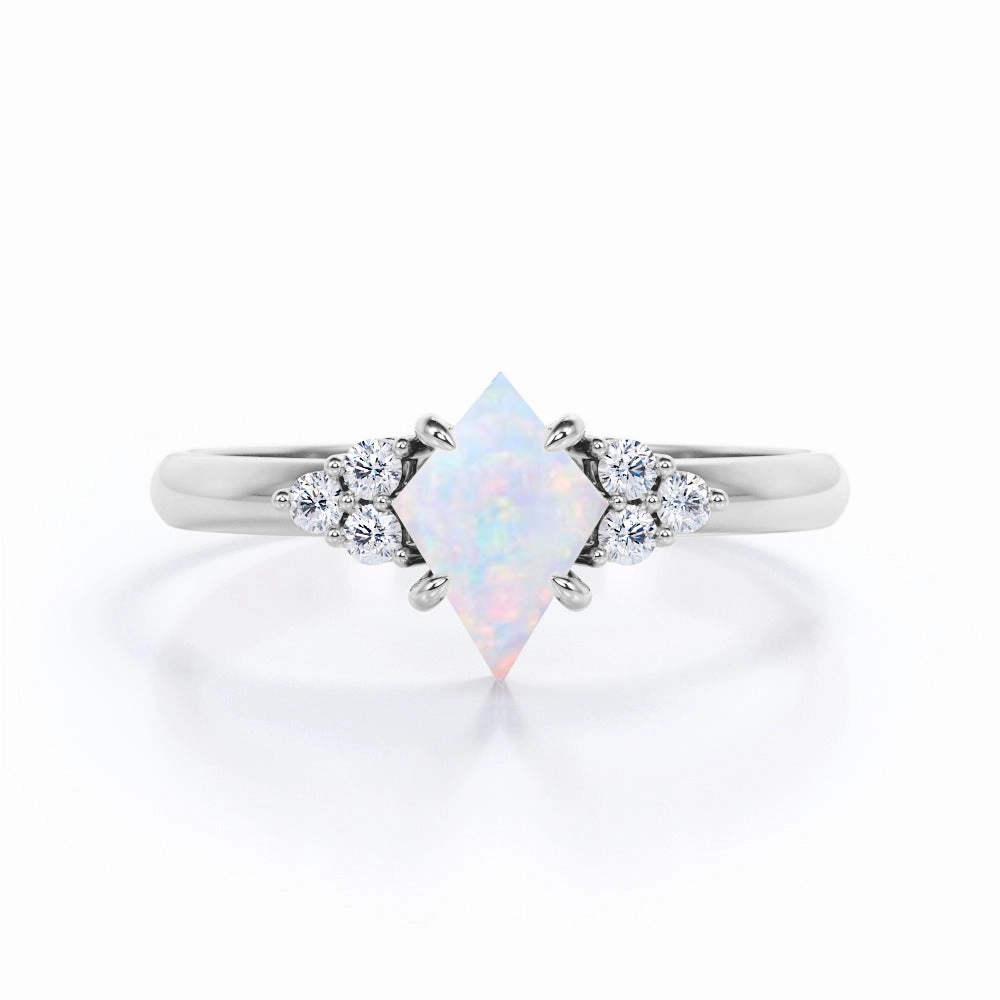 Designer Work Playful Accessory Seven Stone 1 Ct Kite Cut Lab Created Opal Engagement Ring