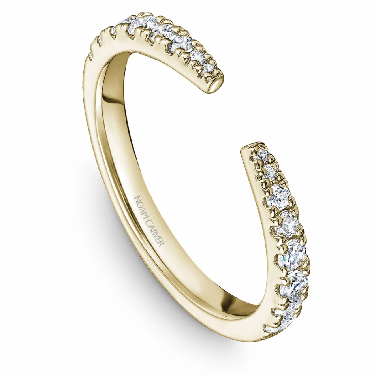 Noam Carver Open Diamond Wedding Band in Yellow Gold Polished Element