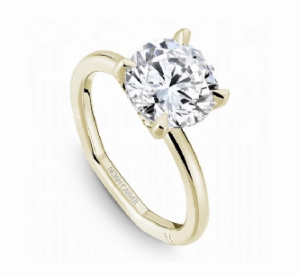 Noam Carver Round Center Hidden Halo Diamond Engagement Ring Setting in 14K Yellow Gold (0.08ctw) Everlasting Appeal Timeless Shape