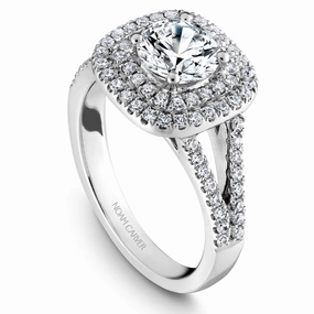 Noam Carver Double Halo Diamond Engagement Ring Setting in White Gold Vibrant Craftwork