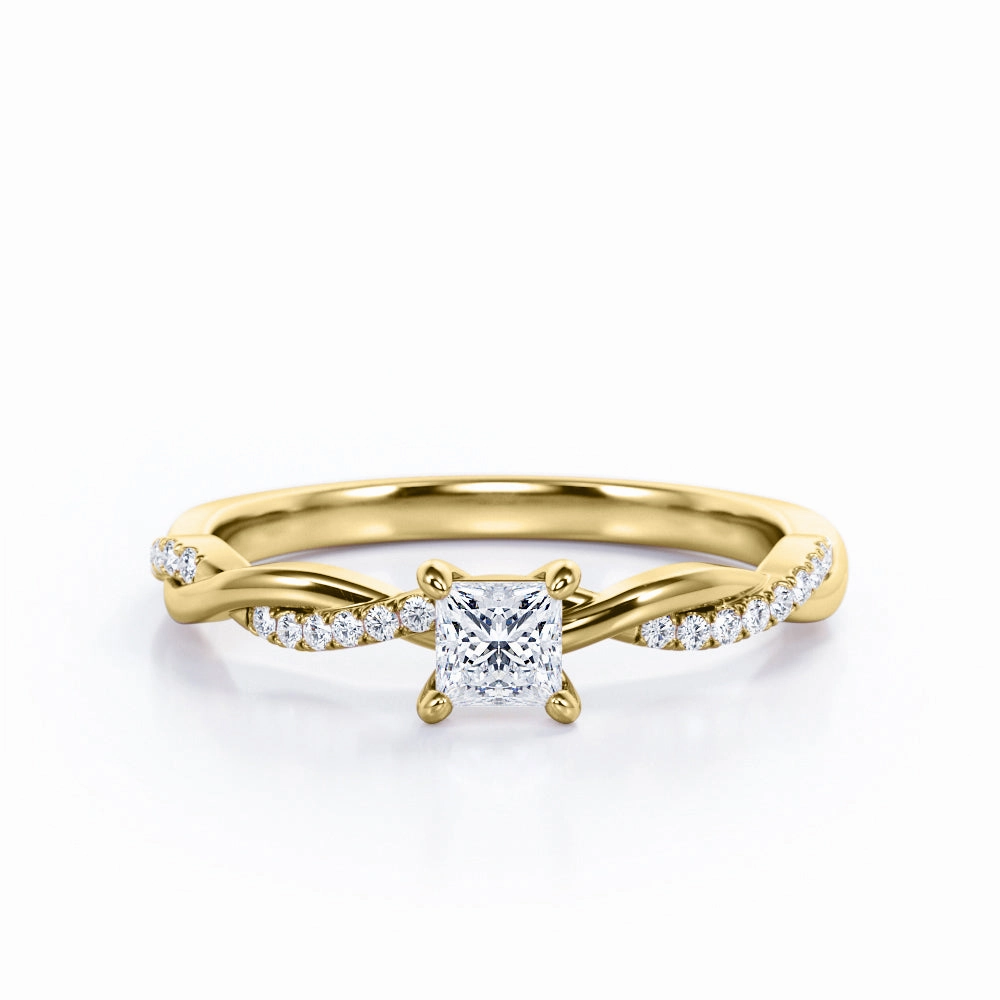 Traditional Symbol Refined Beauty Infinity 0.50 Ct Princess Cut Diamond Engagement Ring