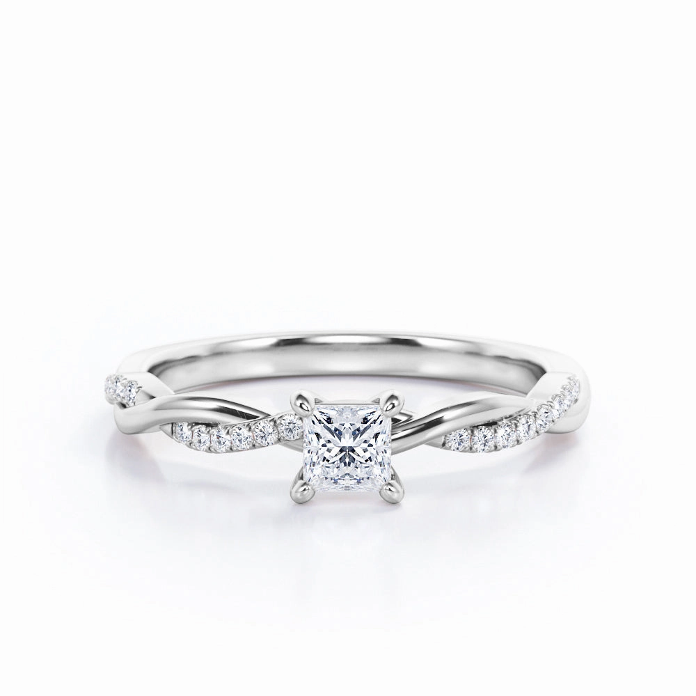 Eternal Art Balanced Flow Infinity 0.50 Ct Princess Cut Diamond Engagement Ring