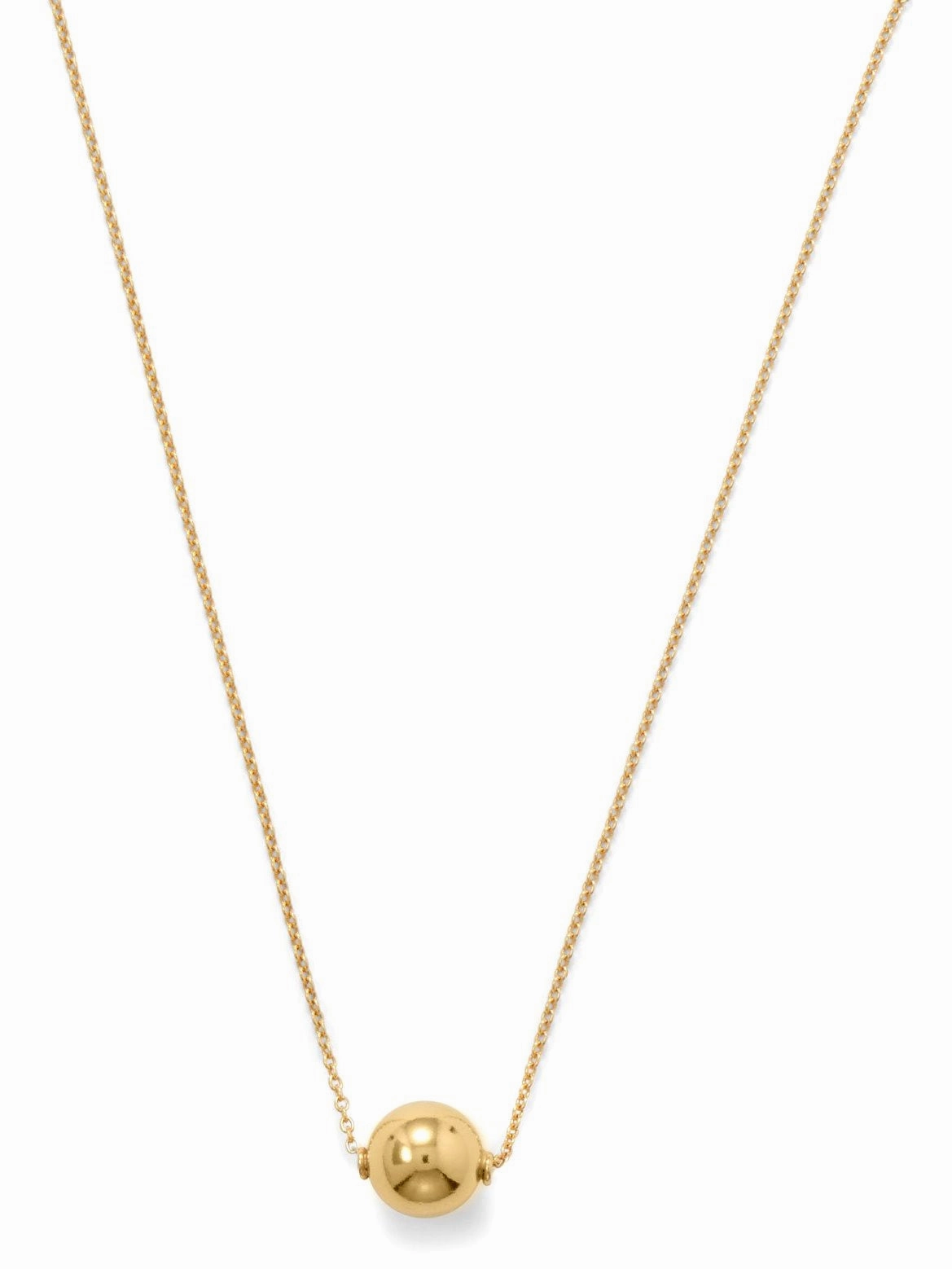 Sophisticated Edge Casual Gift Single Polished Bead Necklace Gold-plated Sterling Silver