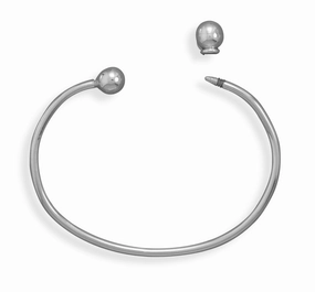 Cuff Charm Bracelet with Removable Ball End Sterling Silver Story Bead Slide-on Charms Perpetual Combinations Uptown Elegance