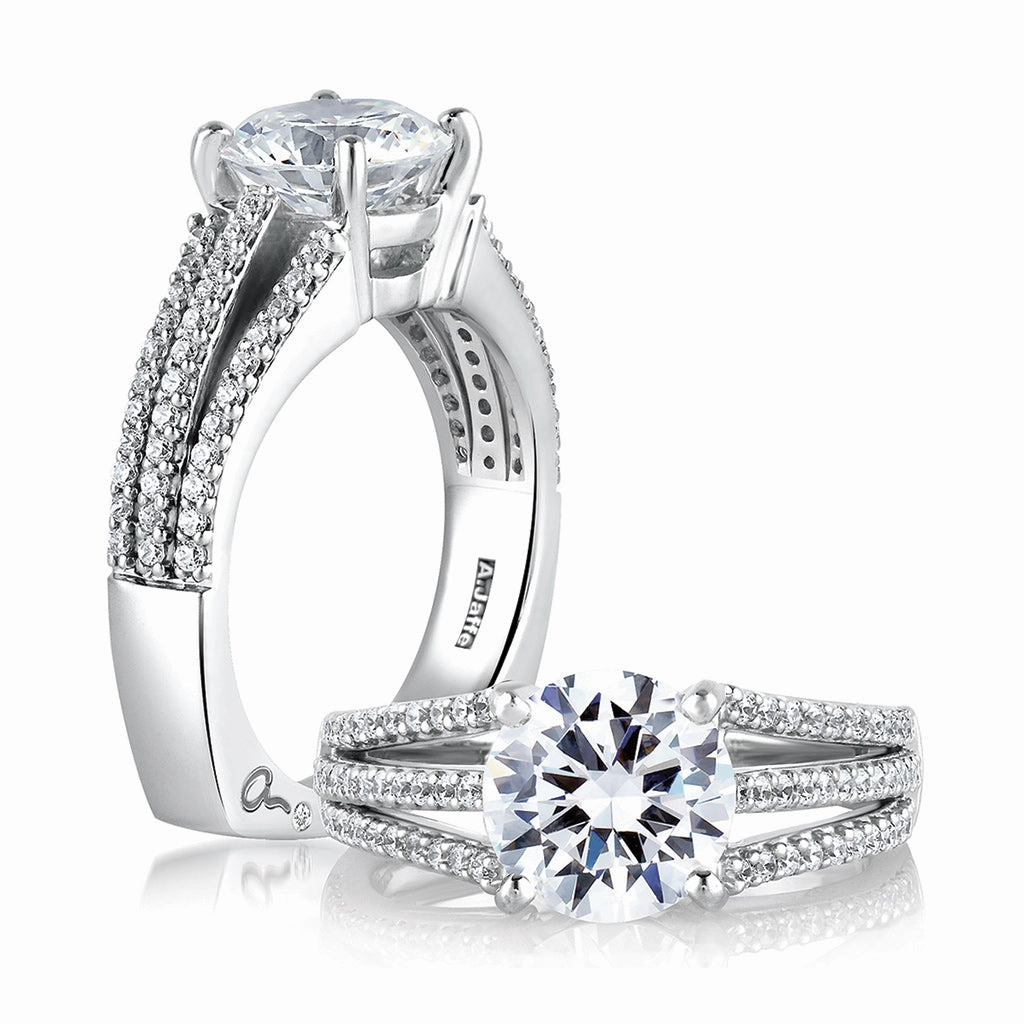 A. Jaffe Metropolitan Diamond Engagement Ring Setting in White Gold Bold Finish