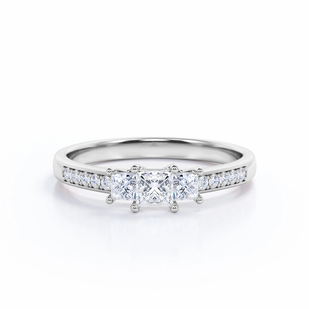 Fashion Revolution Star Product Trilogy 0.50 Ct Princess Cut Diamond Engagement Ring