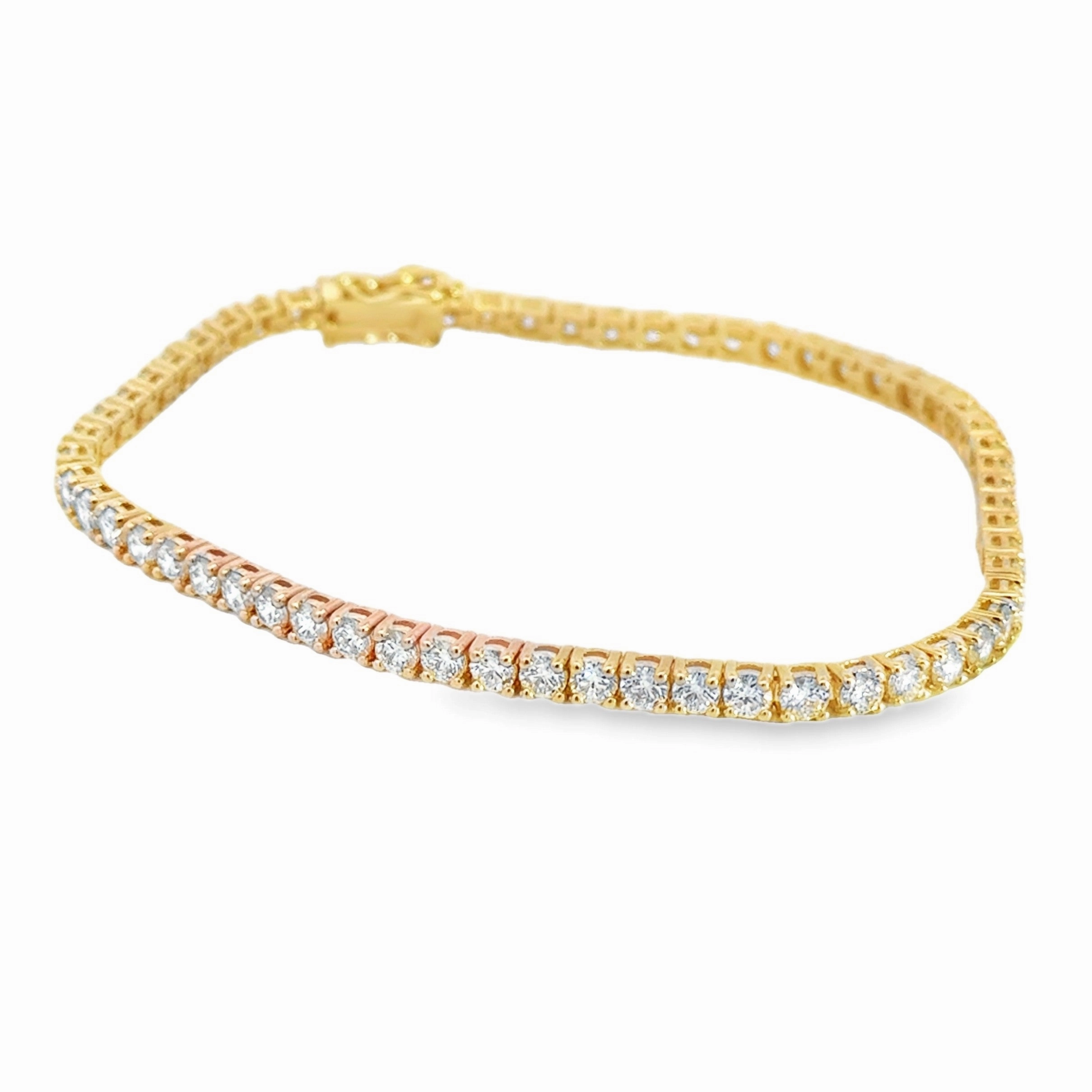 14K Yellow Gold Diamond Tennis Bracelet - 5.34 Carats Photo Focus Trend Setting