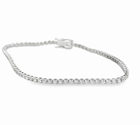 14K White Gold Diamond Tennis Bracelet - 1.28 Carats Chic Day Premium Feel
