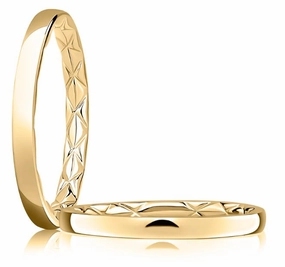 A. JAFFE Quilted Anniversary/Eternity 2mm Wedding Ring in 14K Yellow Gold Classic Elegance
