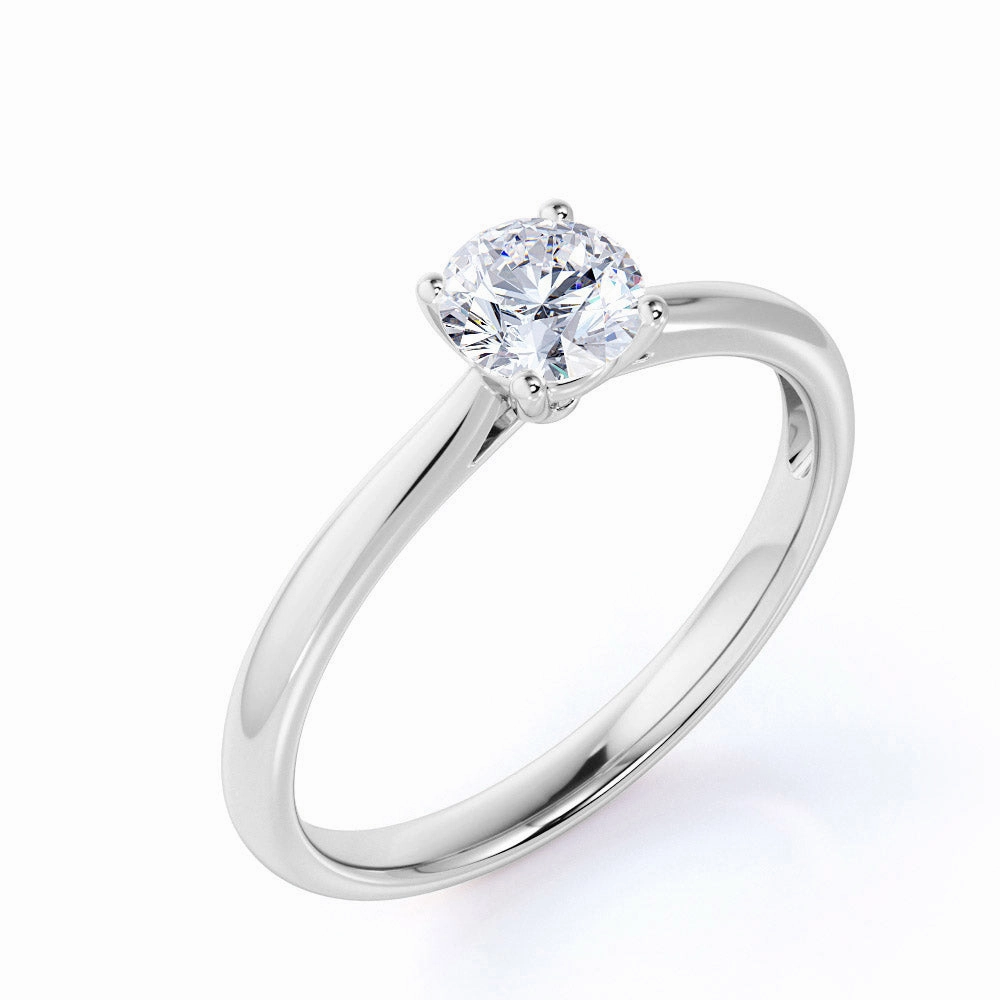 Elegant Look Solitaire 0.5 Ct Round Cut Diamond Engagement Ring
