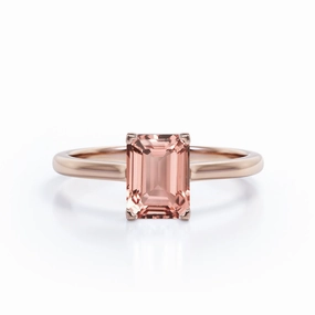 Solitaire 1 ct Emerald Morganite Engagement Ring Fashion Goods