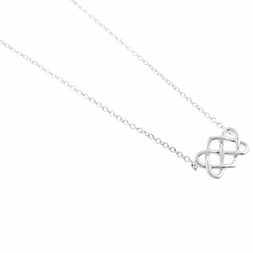 Dreamy Touch Celtic Knot Design Necklace Rhodium-plated Sterling Silver