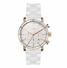 Shinola Watch: Canfield Sport 40mm, White Ceramic Bracelet premium design