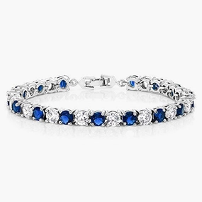 Sparkling Round Cubic Zirconia Women's Tennis Bracelet Soft Glow Etched Design