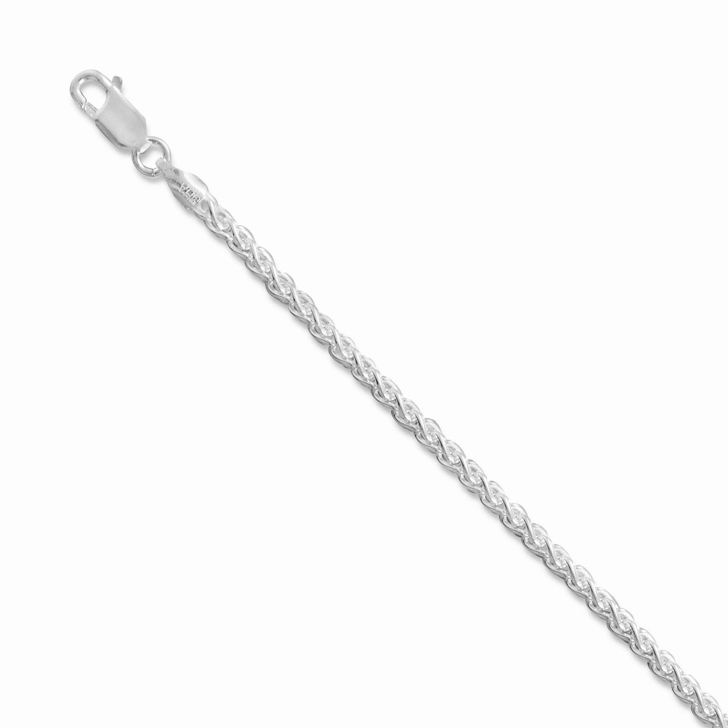 Youth Style Party Charm Adornment Spiga French Wheat Chain Necklace 2.5mm Wide Sterling Silver