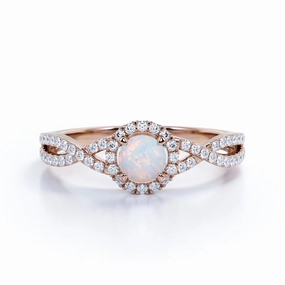 Split Shank 1.50 Ct Round Cut Lab Created Opal Engagement Ring Everyday Vibe