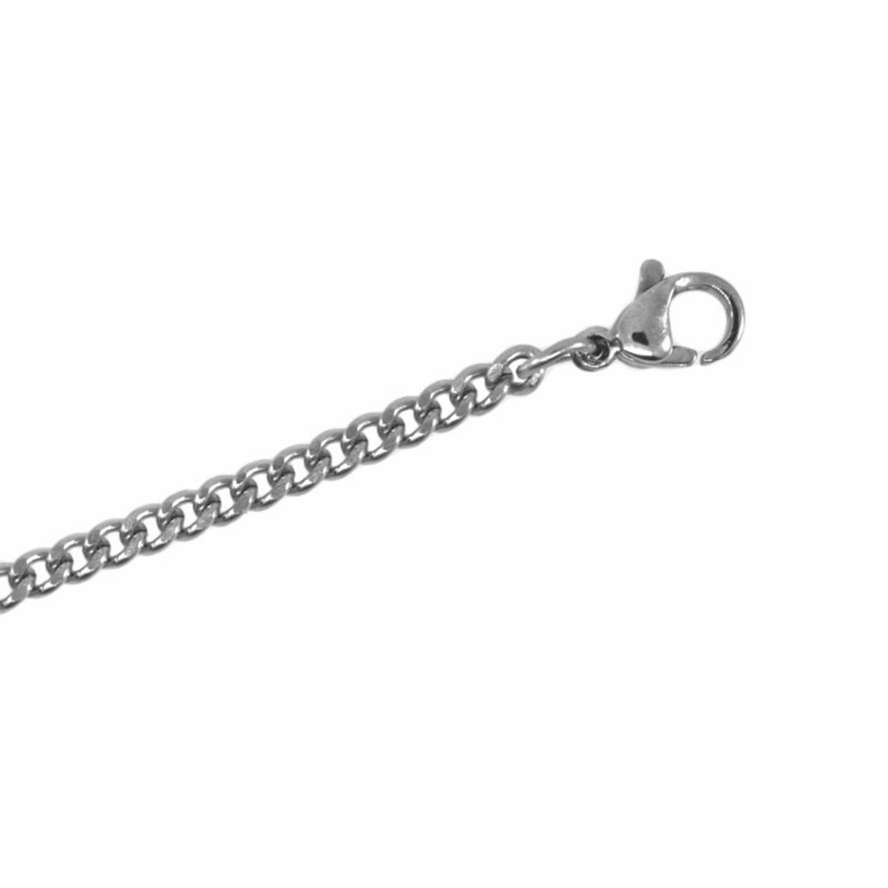 Stainless Steel Curb Chain Bracelet 3mm Width Harmonious Composition Glamorous Finish