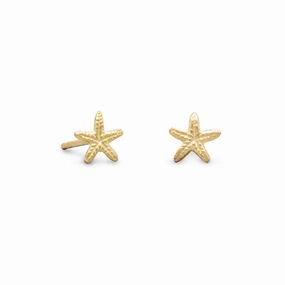 Starfish Stud Post Earrings Gold-plated Sterling Silver Ornate Detail Gorgeous Product