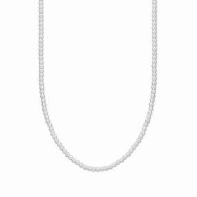 Graceful Design Sterling Silver 3mm Bead Necklace Adjustable Length