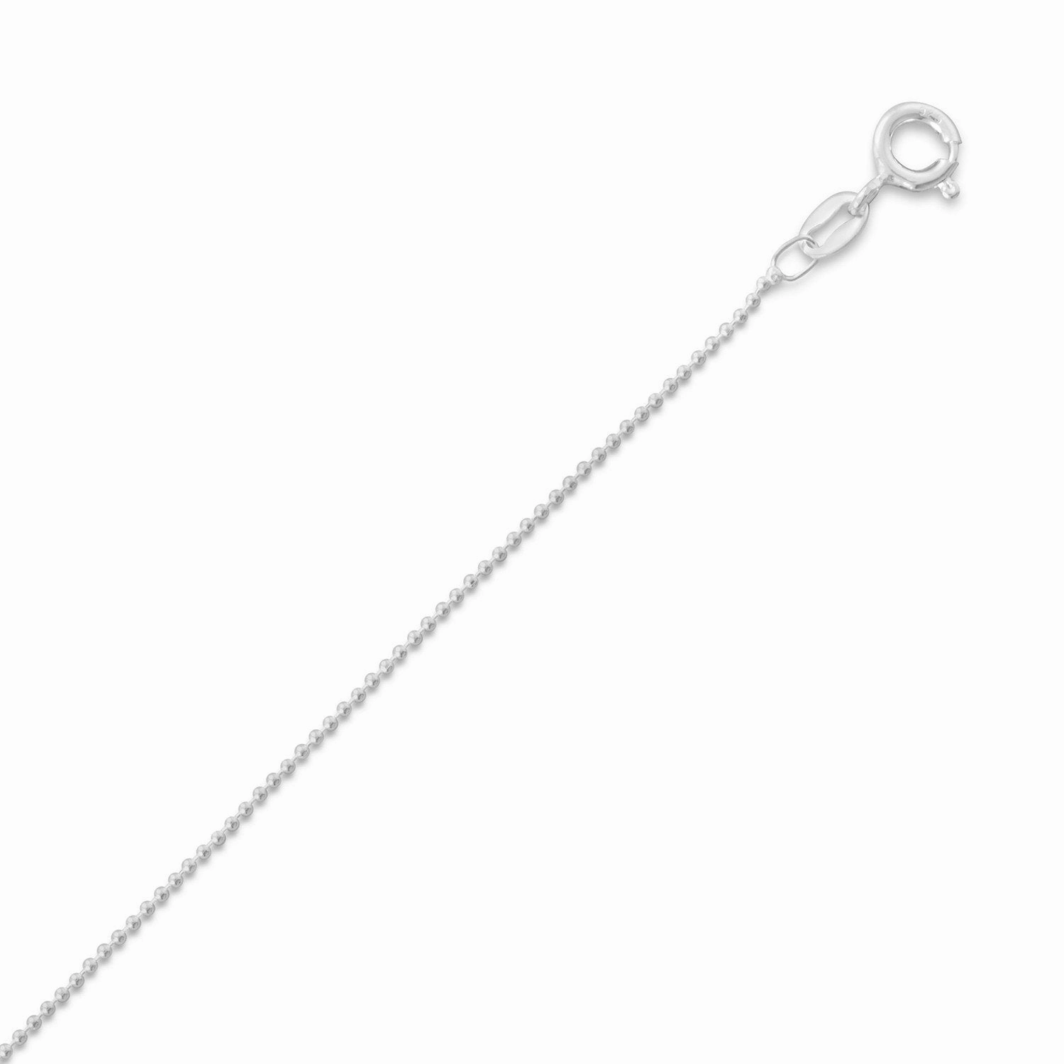 Sterling Silver Bead Chain Necklace 1mm Wide - Made in Italy Exhibiting Item Splendid Item