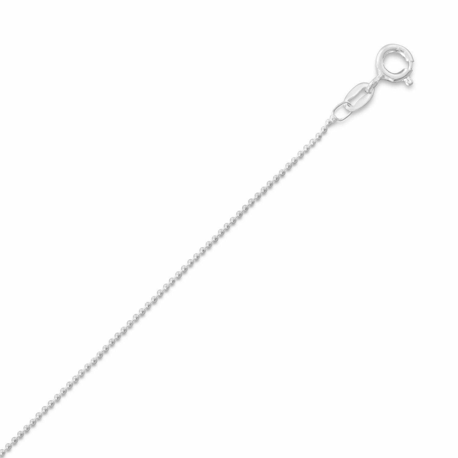 Versatile Design Simple Elegance Sterling Silver Bead Chain Necklace 1mm Wide - Made in Italy