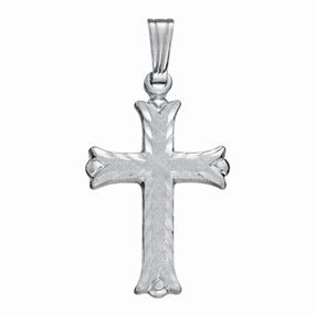 Sterling Silver Florentine Engraved Cross Necklace Luxury Appeal Delicate Finish