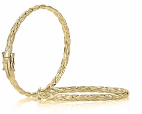A. JAFFE 6.5 inch Bangle Bracelet in 14K Yellow Gold Gifting Moment Retro Mood