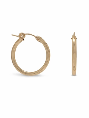 2mm x 22mm Hoops Hoop Earrings 12k Yellow Gold-filled - Made in the USA Polygonal Jewelry