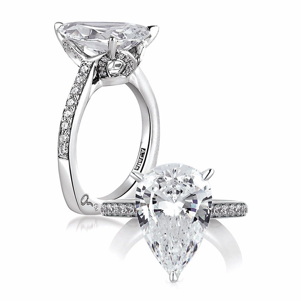 Precious Jewelry Pieces A. Jaffe Seasons Of Love Diamond Engagement Ring Setting in White Gold