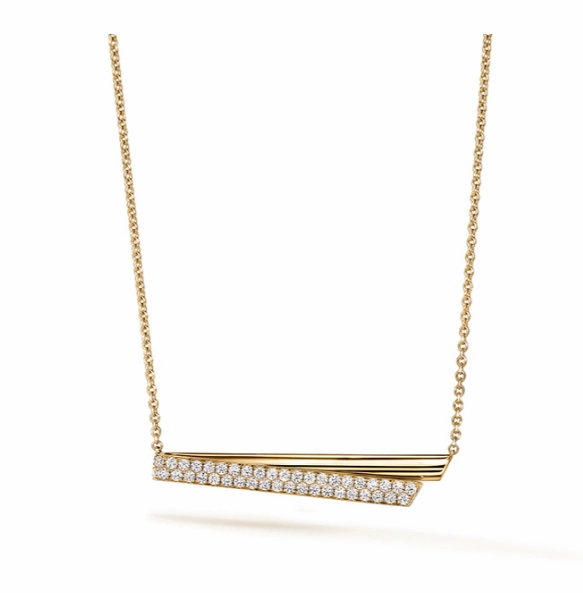 Flawless Glam Hearts On Fire 18K Yellow Gold Inside/Out Diamond Flip Necklace (.98ctw)