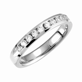 Sparkling Pieces Bremer Jewelry Channel Set Diamond Wedding Ring in 14K White Gold (0.10ctw)