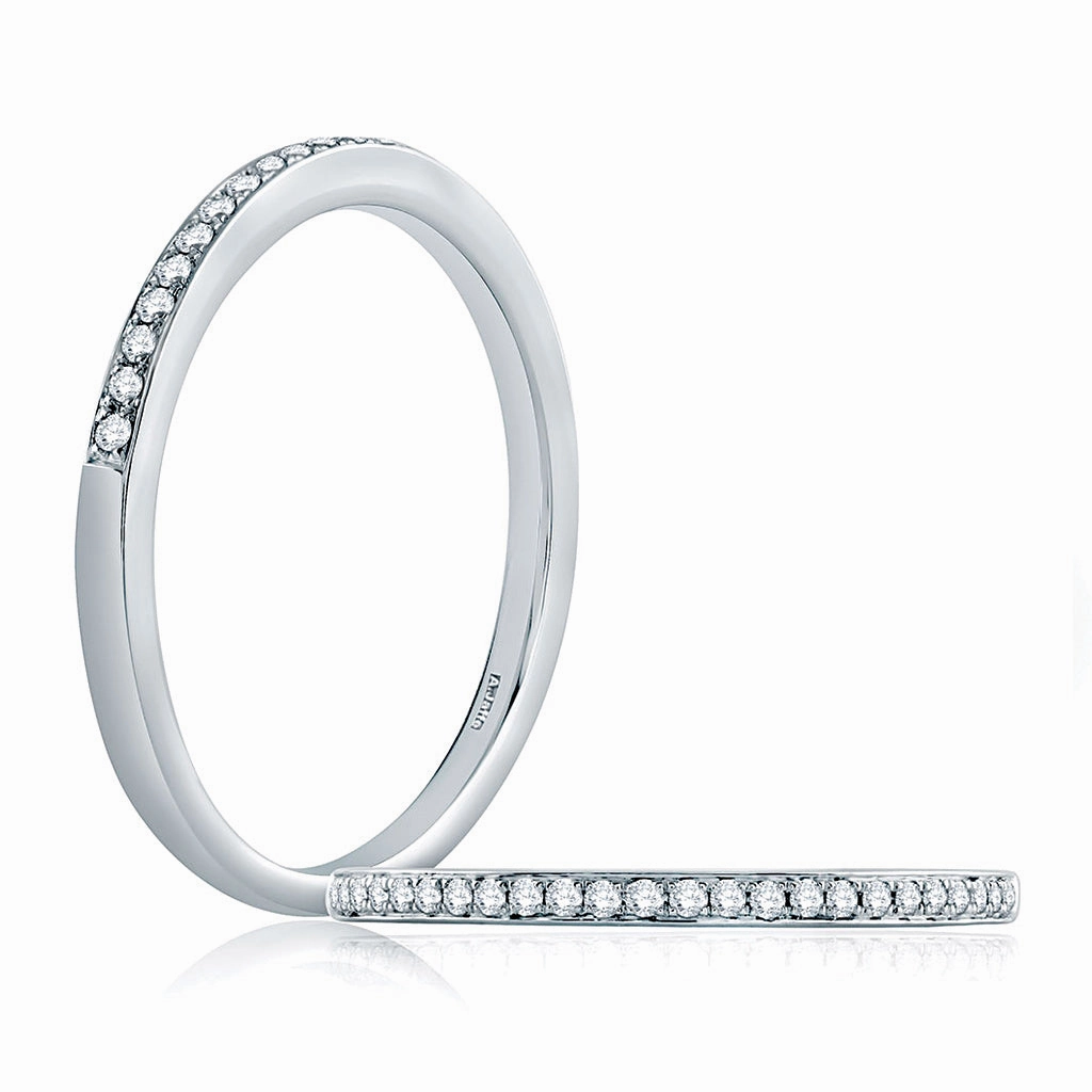 A. Jaffe Metropolitan Diamond Wedding Band in White Gold Radiant Sparkle Inspired Feature