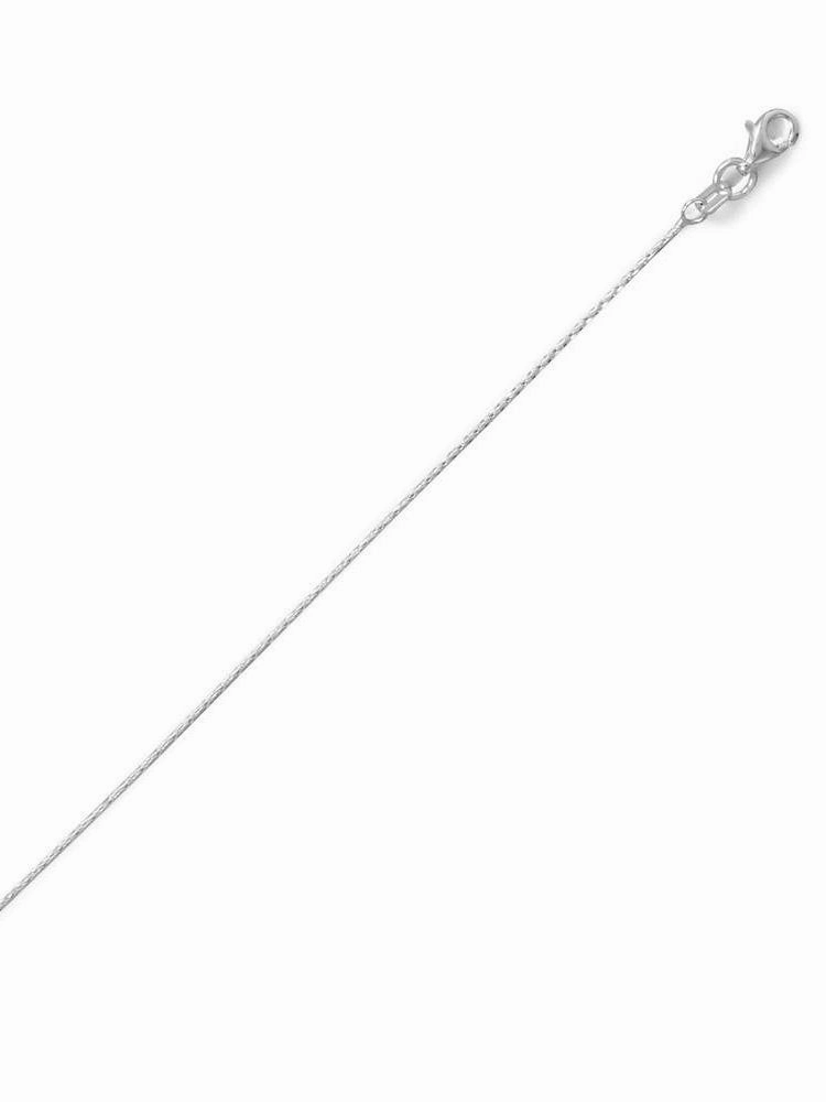 Diamond-cut Sparkle Chain Necklace Sterling Silver 1.1mm Radiant Accent For Culture