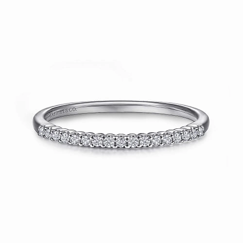 Ethereal Feature Elegant accessories Sorrento - 14K White Gold Shared Prong Set Diamond Wedding Band - 0.1ct