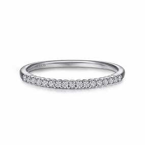 Ethereal Feature Elegant accessories Sorrento - 14K White Gold Shared Prong Set Diamond Wedding Band - 0.1ct