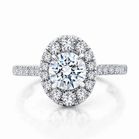 A. Jaffe Halo Engagement Ring Setting in White Gold Precious Treasures
