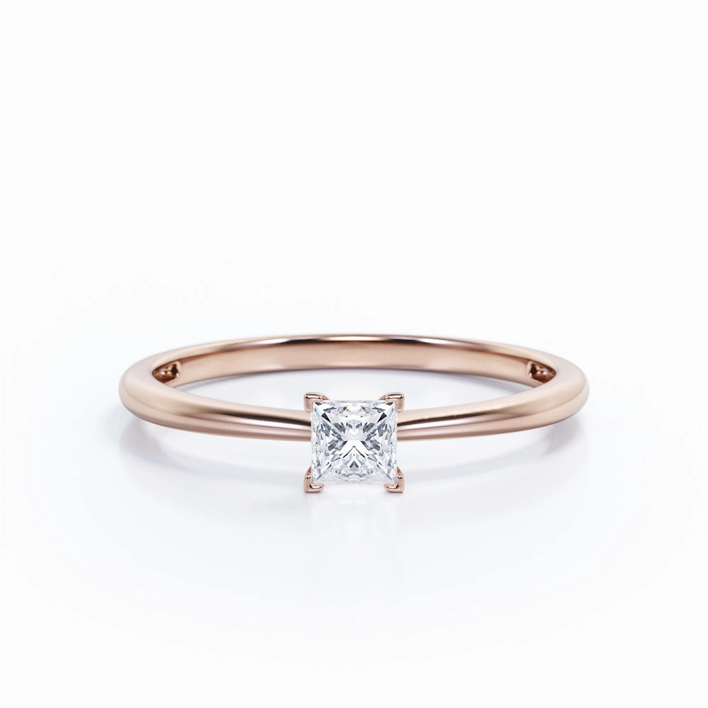 Long-Lasting Shine Urban Chic Tapered 0.50 Ct Princess Cut Diamond Engagement Ring