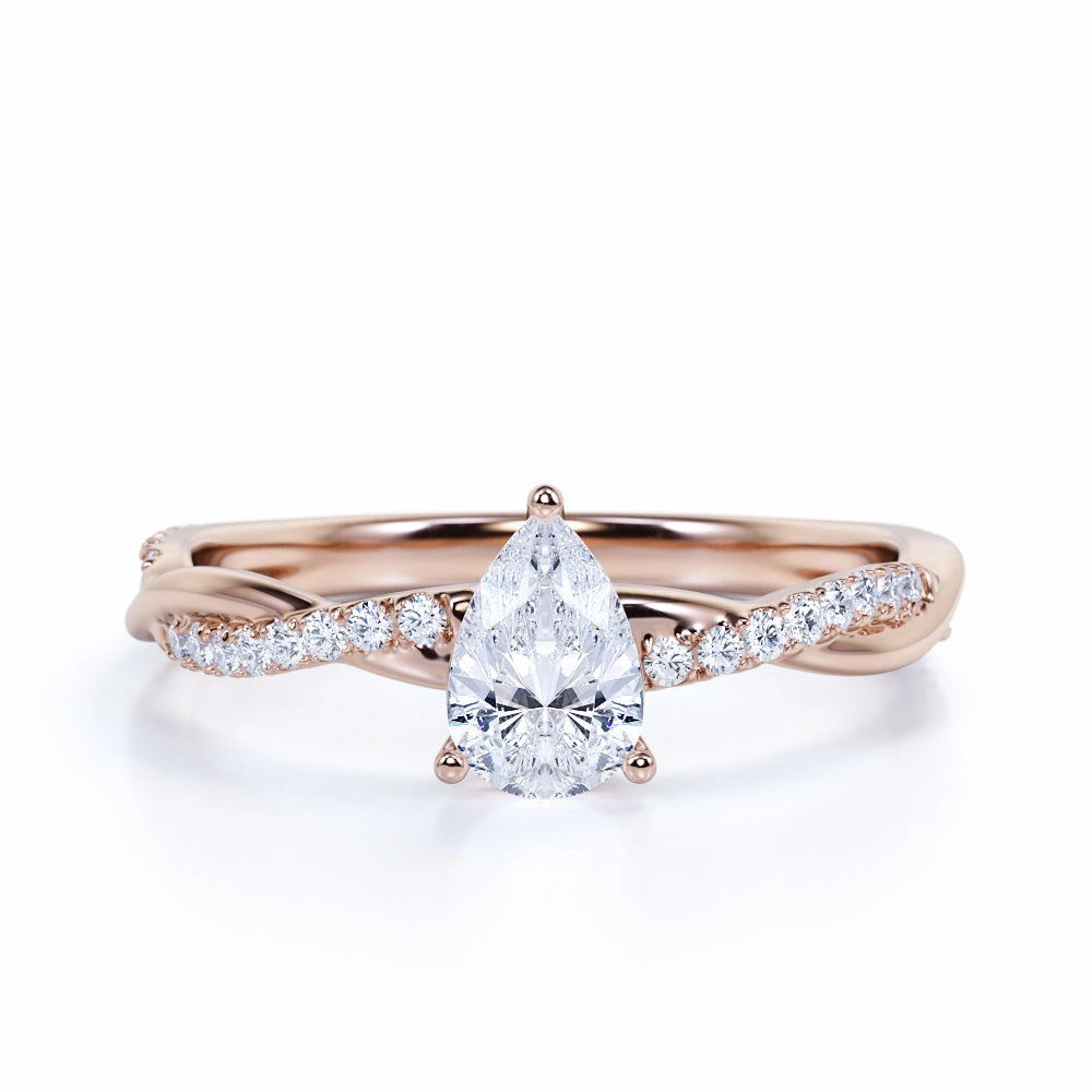 Teardrop 1.75 Carat Moissanite Infinity Engagement Ring Eternal Accessory Style Boost