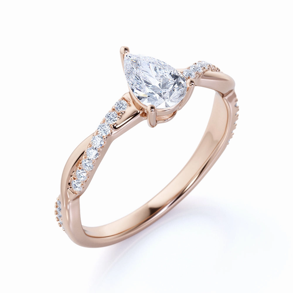 Teardrop 1.75 Carat Moissanite Infinity Engagement Ring Seasonal Gift National Symbol