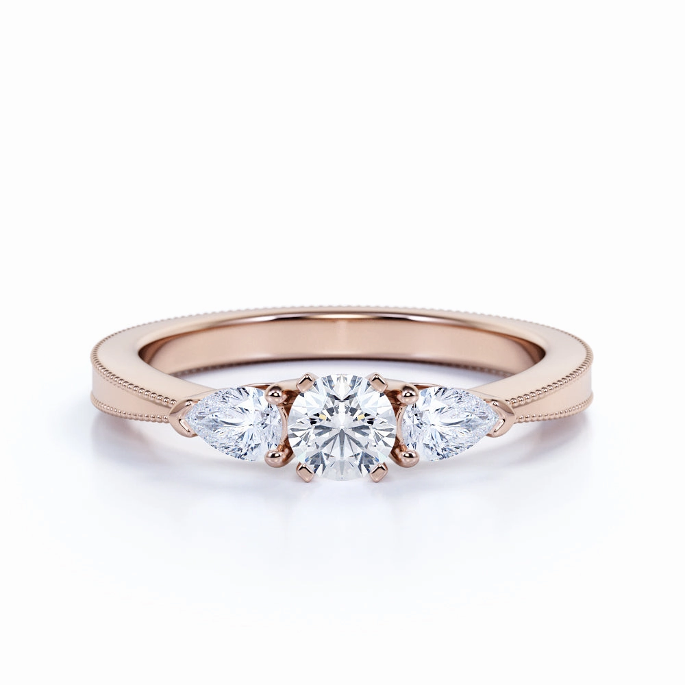 Eternal Article Online Exclusive Three Stone 1 Ct Round Cut Diamond Engagement Ring