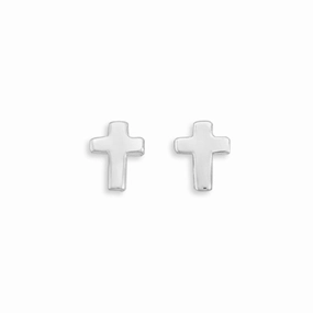 Casual accessory Premium product Polished Cross Stud Post Sterling Silver Earrings 9mm x 7mm