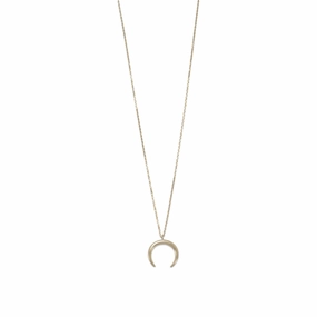 Corporate Adornment Comfortable Design Crescent Moon Necklace Gold-plated Sterling Silver