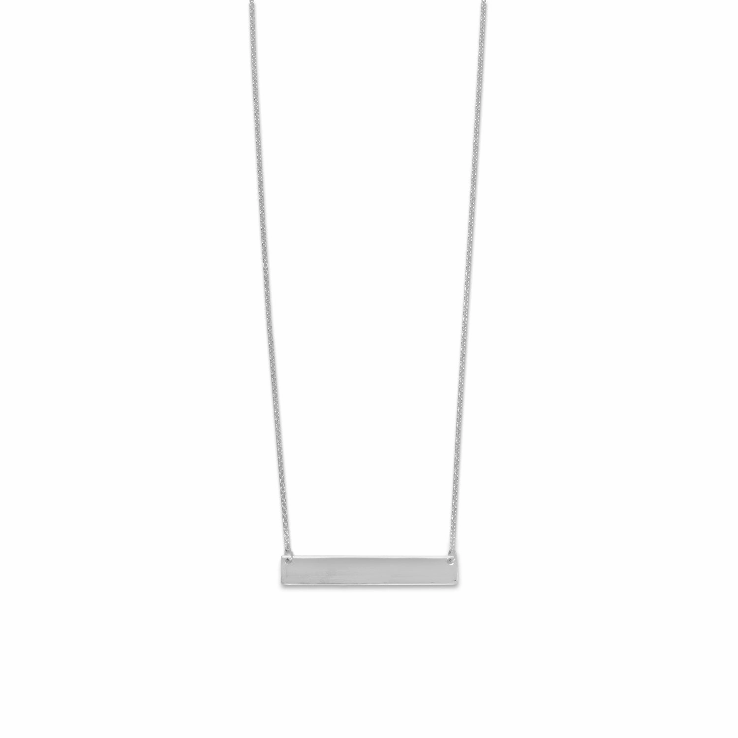 Fashion Statement Budget-Friendly Present Sterling Silver Engravable Bar Necklace Adjustable Length