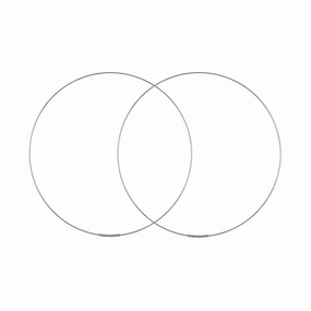 14k White Gold Large Wire Endless Hoop Earrings 75mm Unique Design