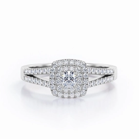 1 Ct Round Cut Diamond Split Shank Engagement Ring Modern Art Graceful Present