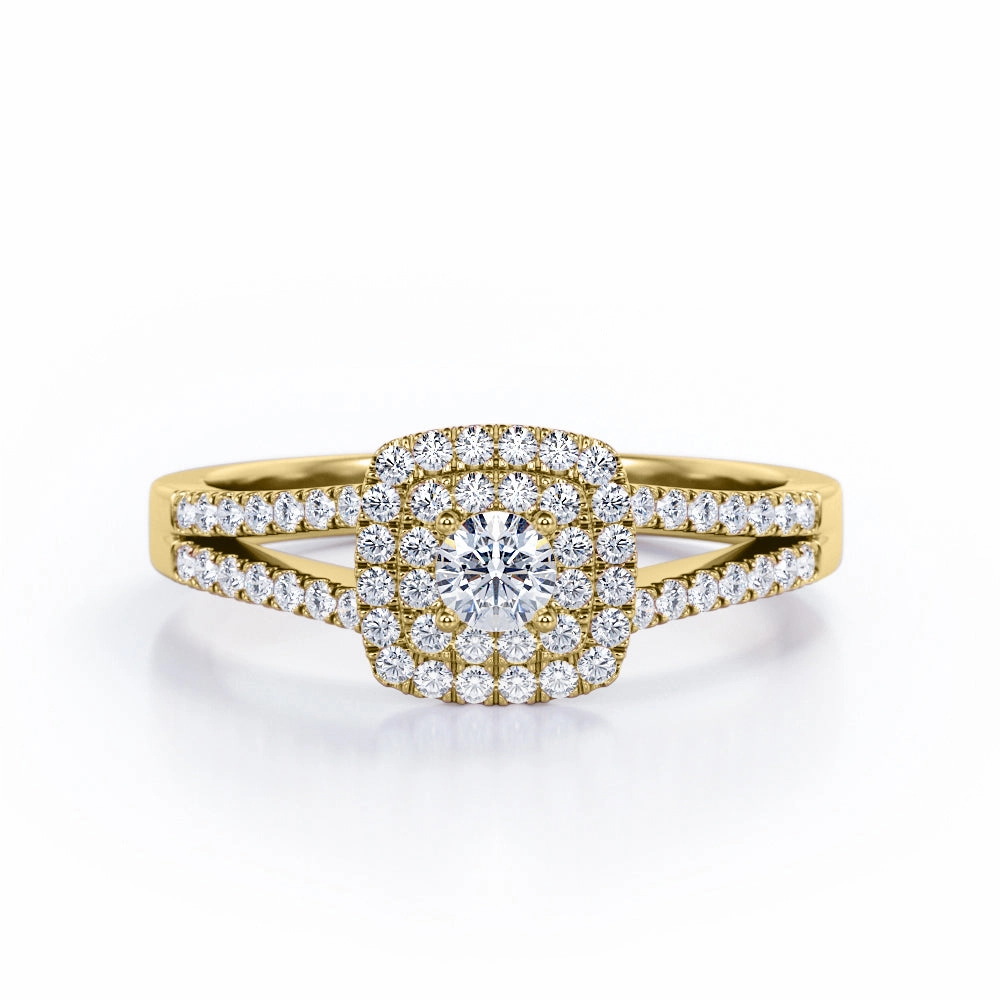 1 Ct Round Cut Diamond Split Shank Engagement Ring Robust Build Chic Favorite