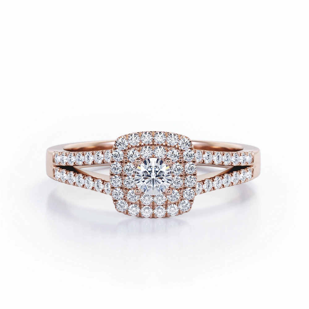 Sparkling Craft 1 Ct Round Cut Diamond Split Shank Engagement Ring