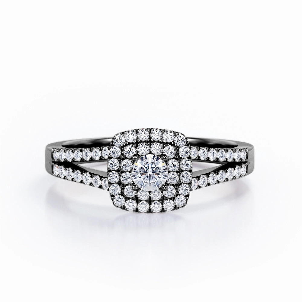 Cool Edge 1 Ct Round Cut Diamond Split Shank Engagement Ring