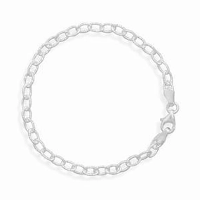 Representative Sample Oval Diamond-cut Link Bracelet Sterling Silver